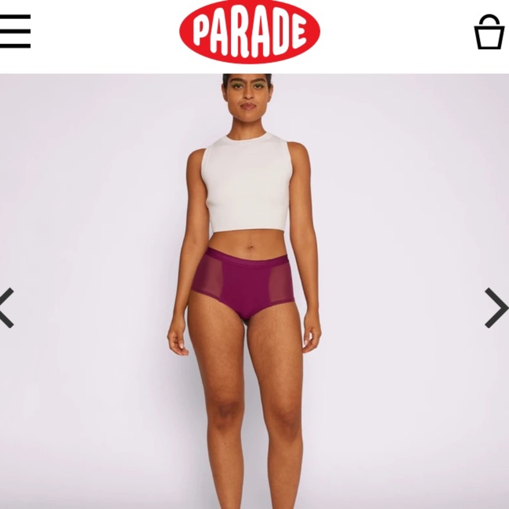 Parade x3 bundle: black high rise thong in S and M. baby blue brief in S